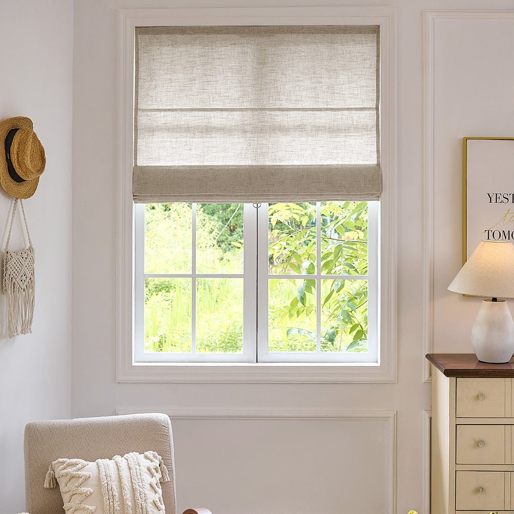 Arabella Light Linen Roman Shade