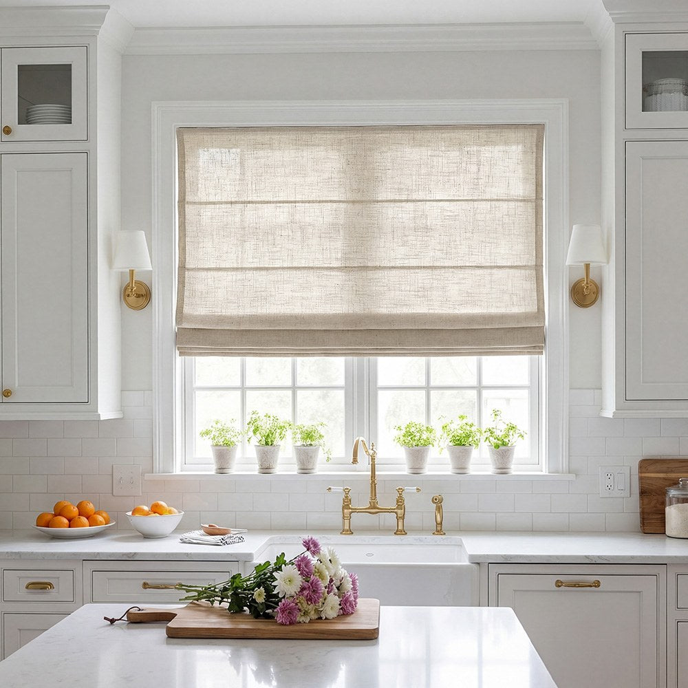 Arabella Light Linen Roman Shade