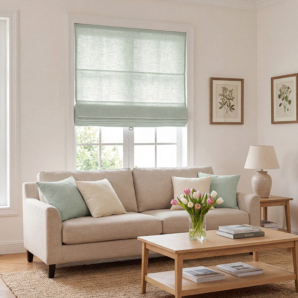 Arabella Light Linen Roman Shade