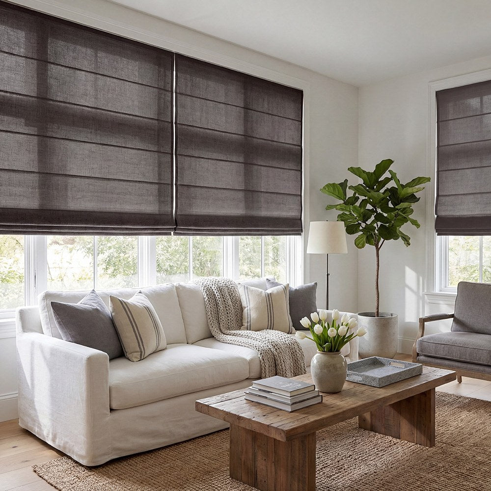 Arabella Light Linen Roman Shade