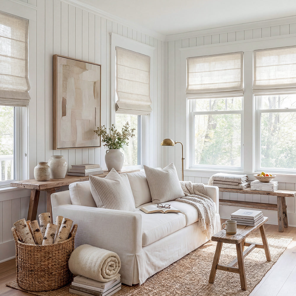Arabella Light Linen Roman Shade