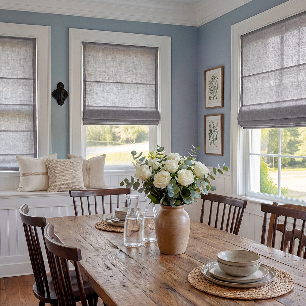 Arabella Light Linen Roman Shade