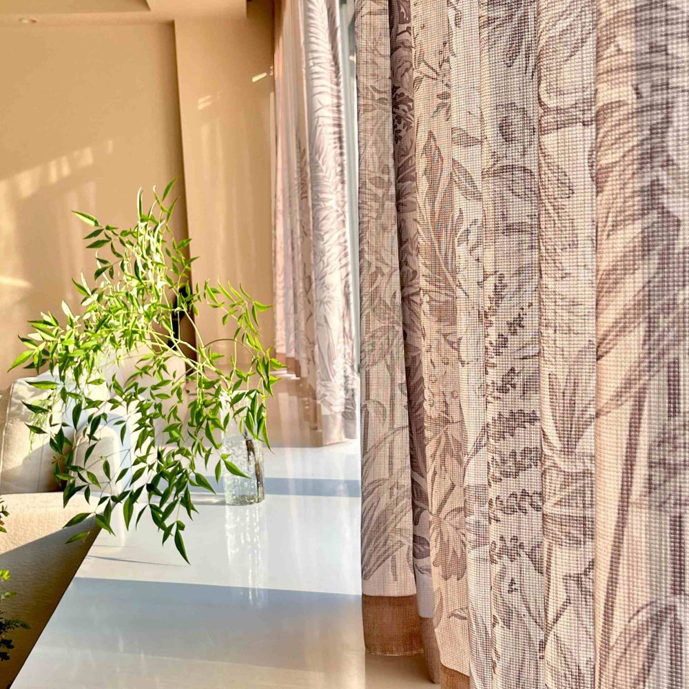 Aria Bottom-Half Toile Print Sheer Curtains