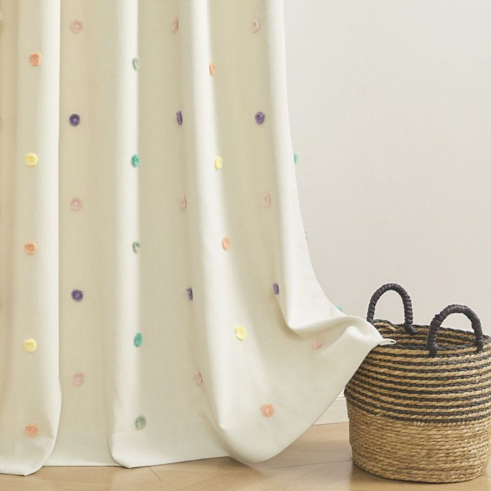 Ashley Pom Pom Embellished Chenille Curtains