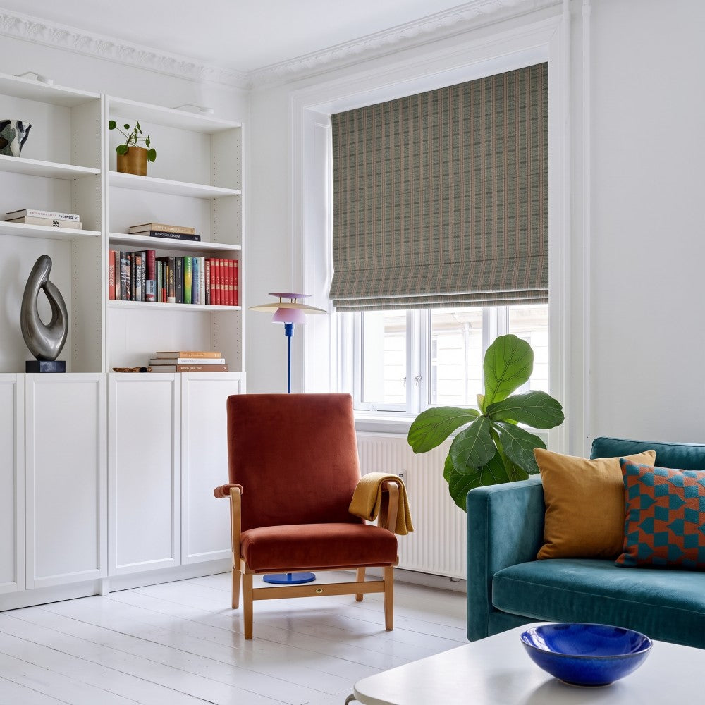 Ashton Classic Double-Sided Textured Stripe Roman Shade