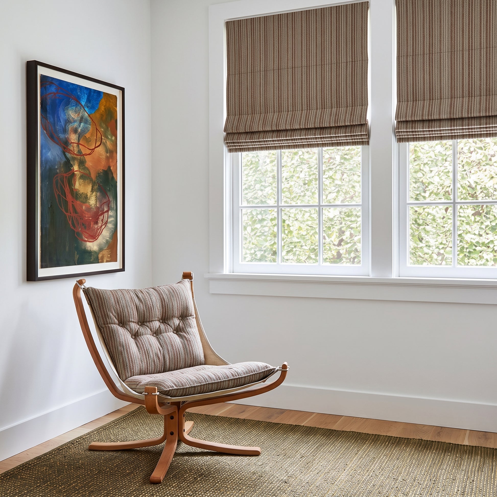 Ashton Classic Double-Sided Textured Stripe Roman Shade