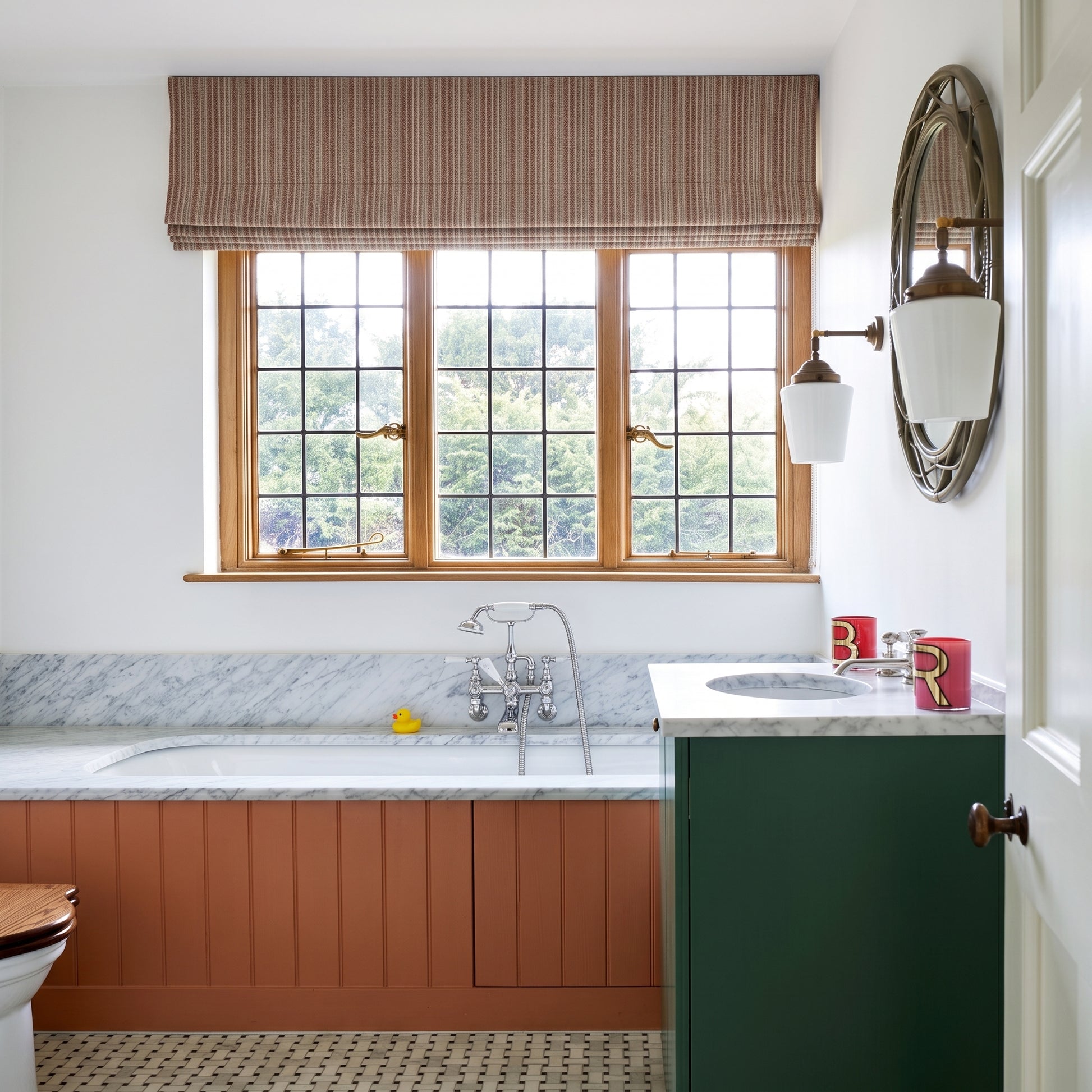 Ashton Classic Double-Sided Textured Stripe Roman Shade