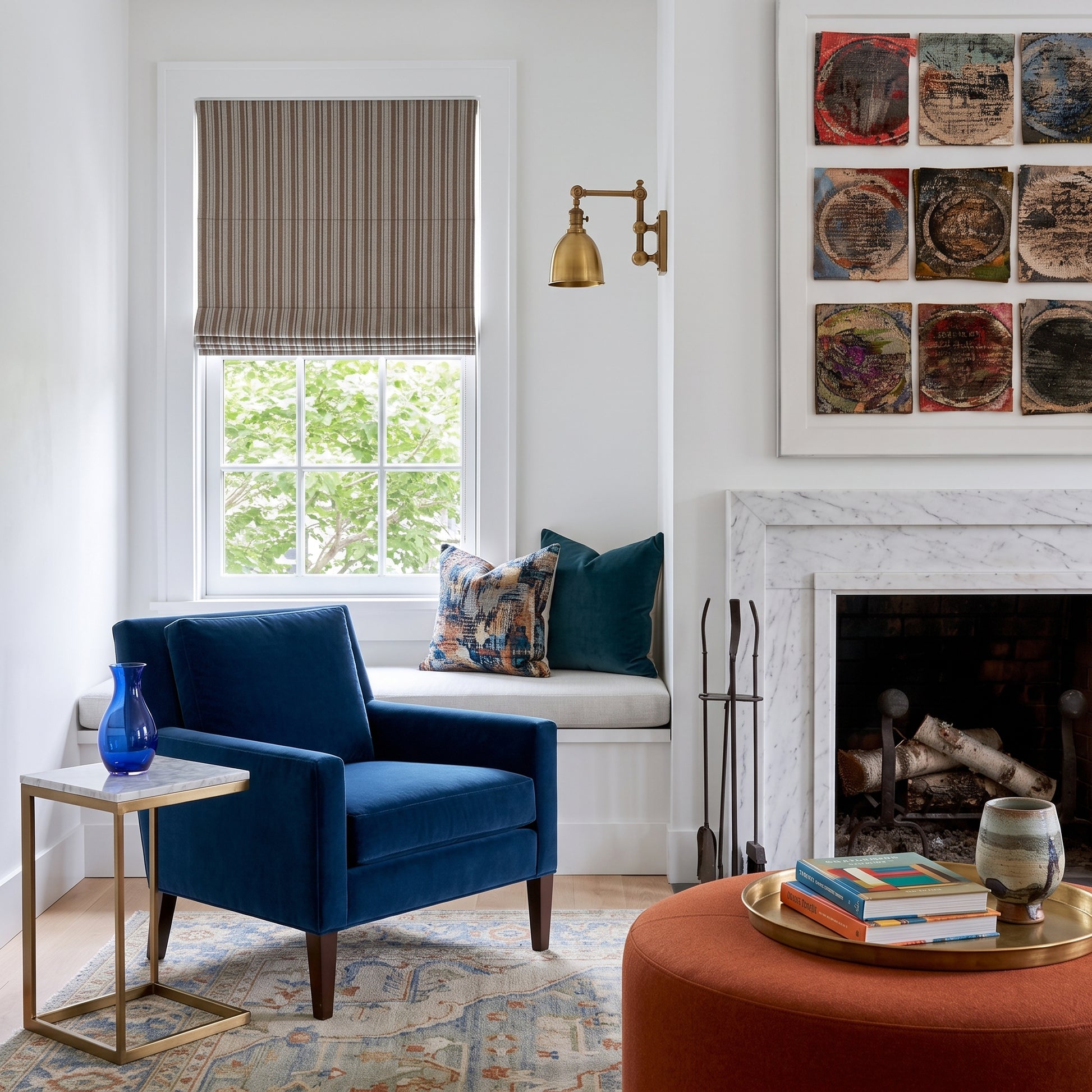 Ashton Classic Double-Sided Textured Stripe Roman Shade