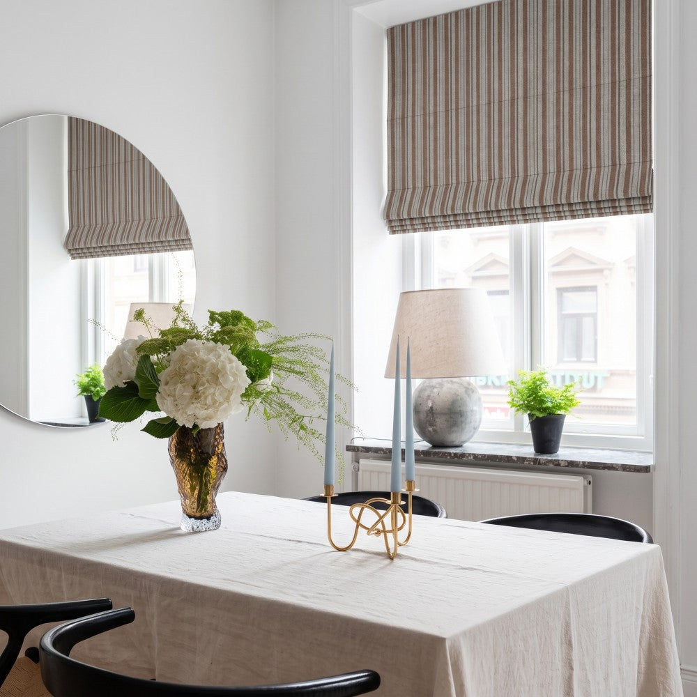 Ashton Classic Double-Sided Textured Stripe Roman Shade
