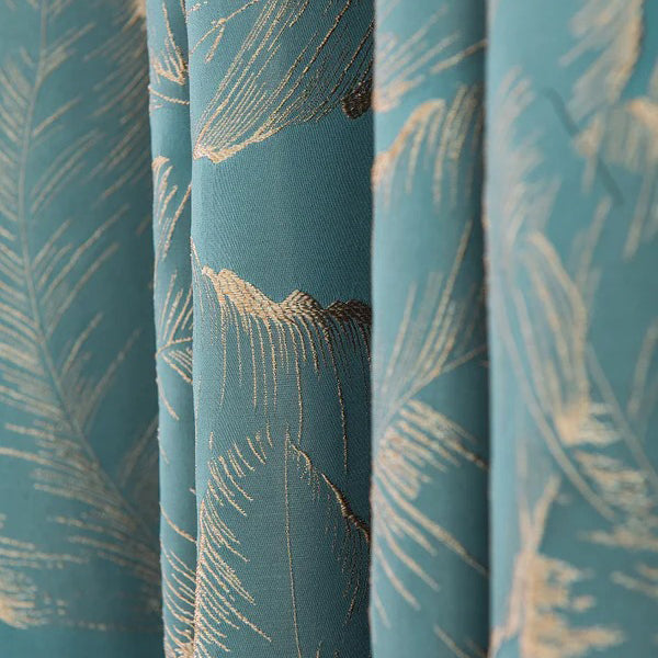 Avery Contemporary Golden Palms Patterned Curtains