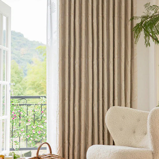 Avery Contemporary Golden Palms Patterned Curtains