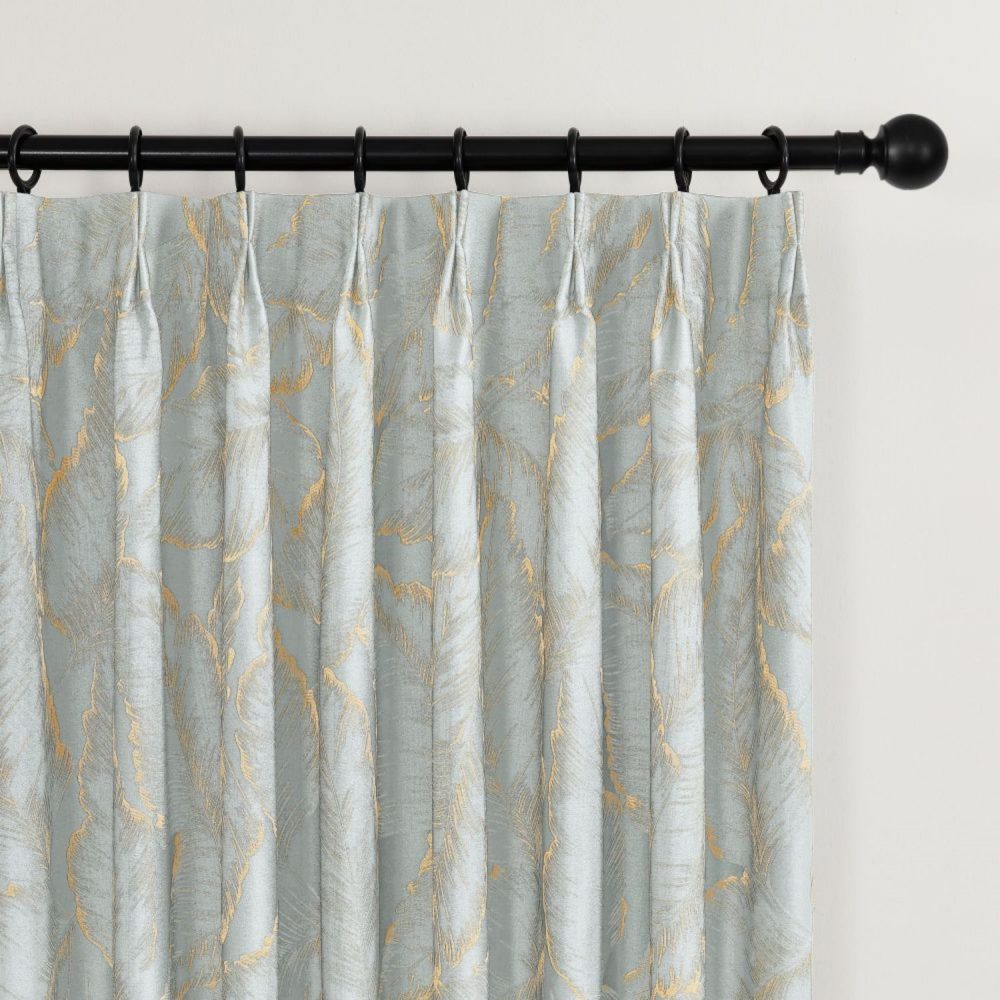 Avery Contemporary Golden Palms Patterned Curtains
