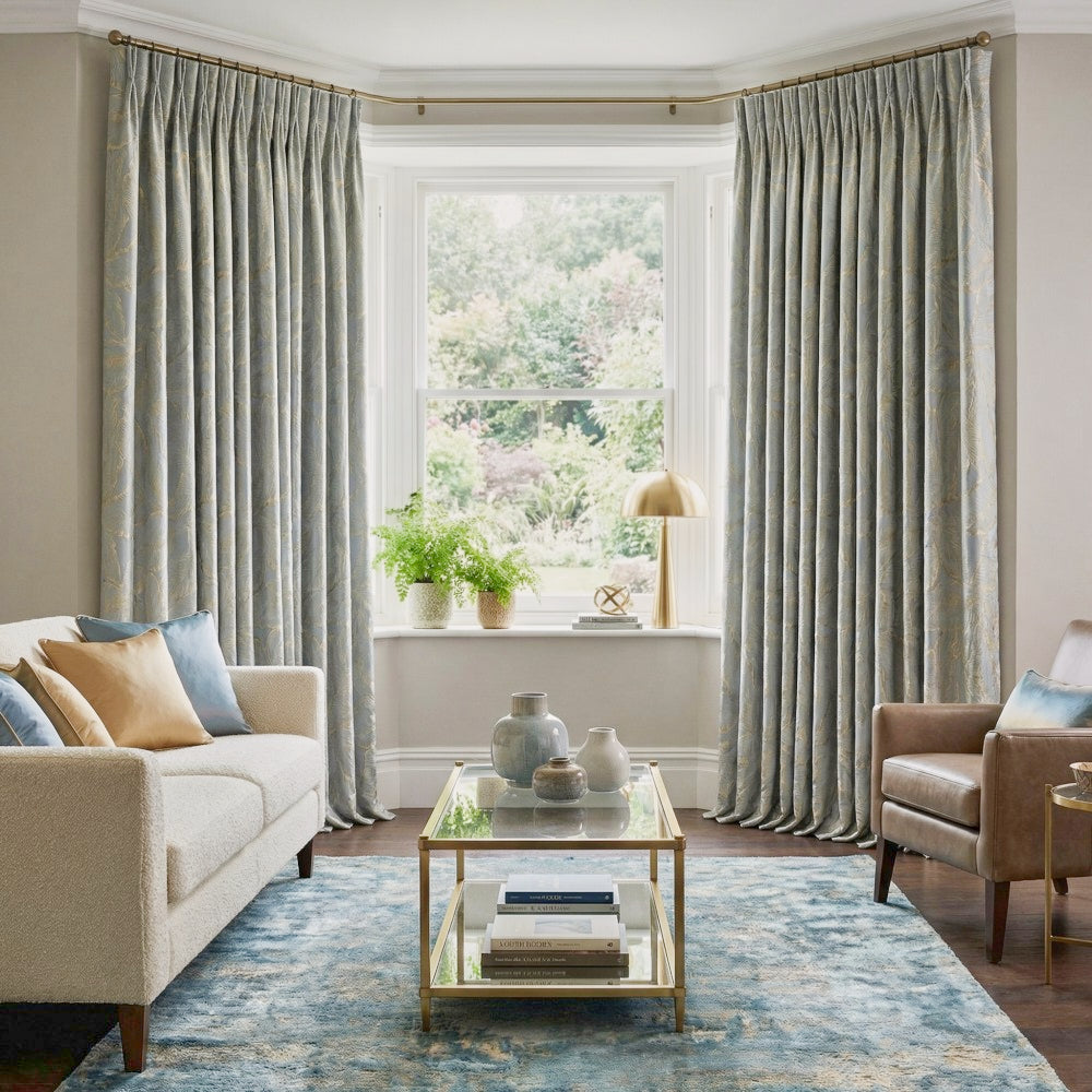 Avery Contemporary Golden Palms Patterned Curtains