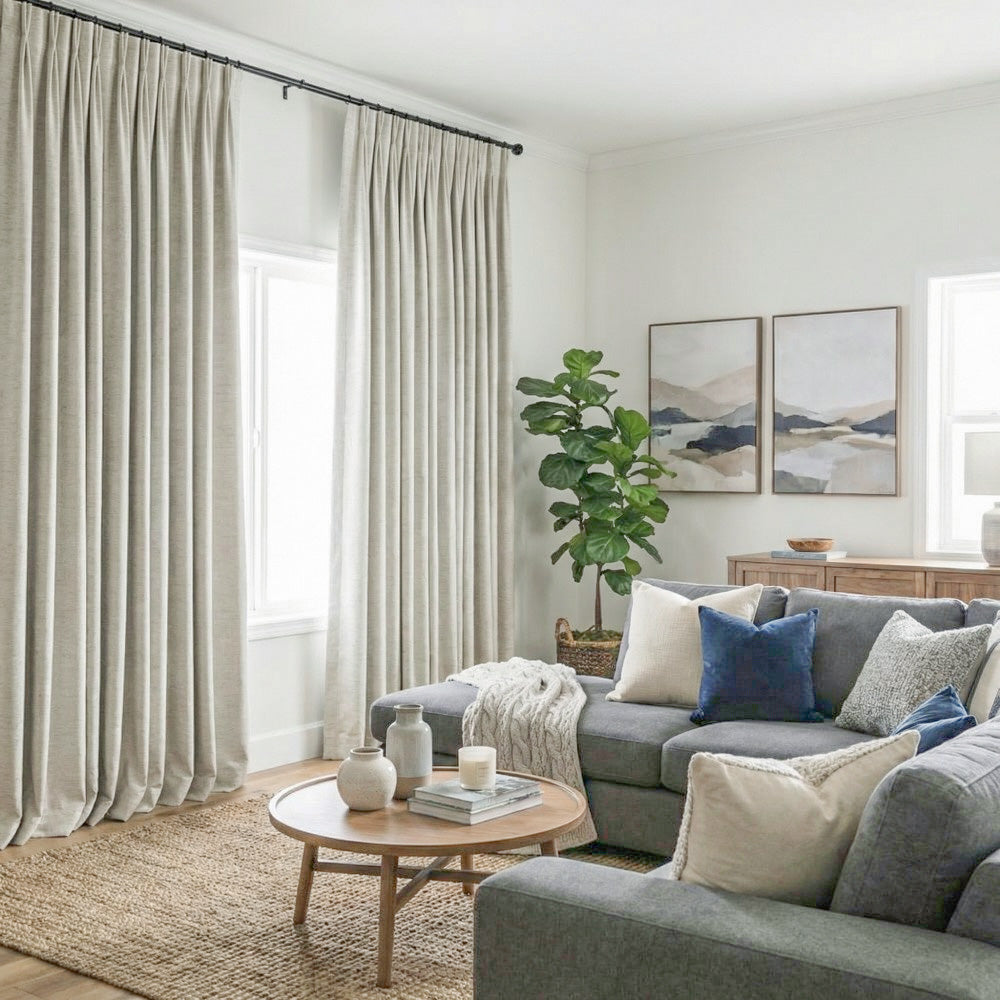 Ayo Wood Grain Textured 100% Blackout Curtains