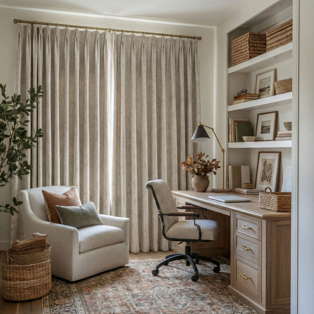 Ayo Wood Grain Textured 100% Blackout Curtains