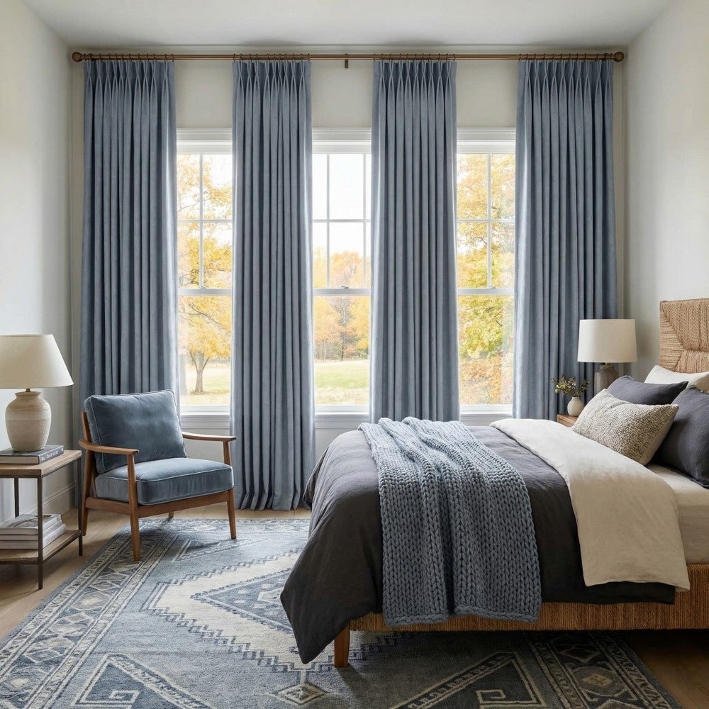 Ayo Wood Grain Textured 100% Blackout Curtains