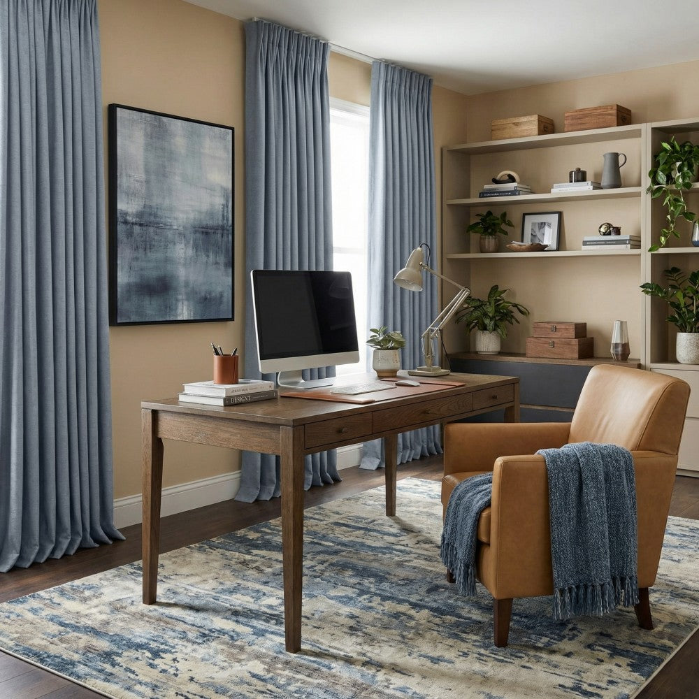 Ayo Wood Grain Textured 100% Blackout Curtains