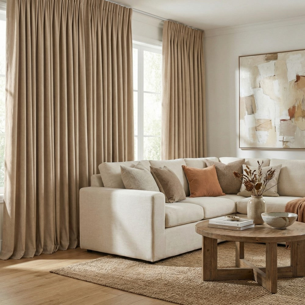 Ayo Wood Grain Textured 100% Blackout Curtains