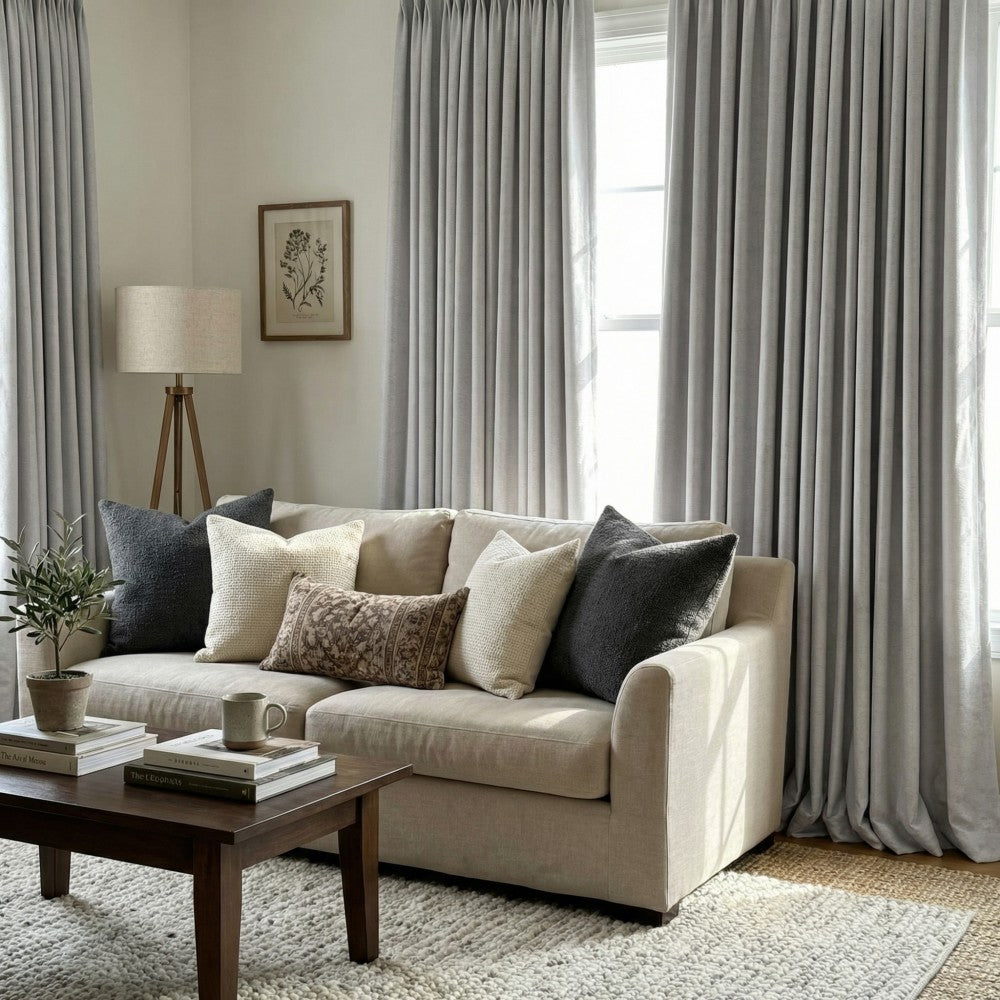 Ayo Wood Grain Textured 100% Blackout Curtains