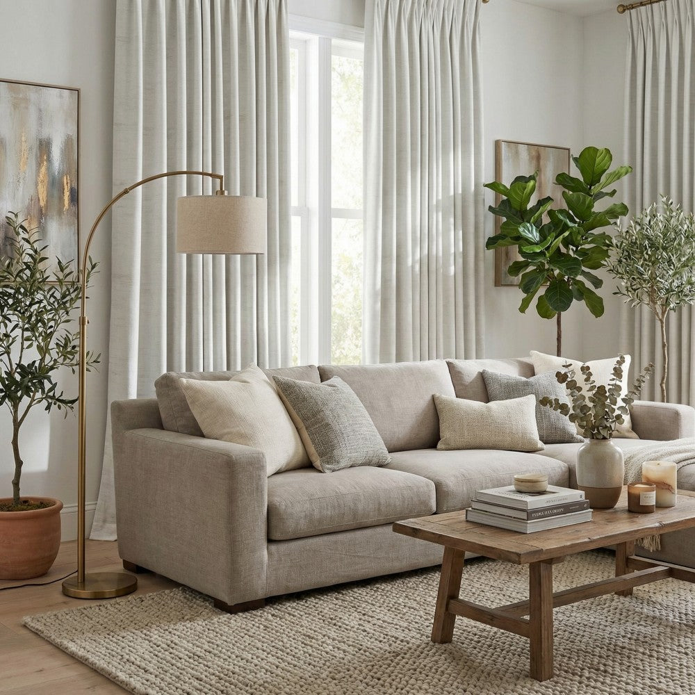 Ayo Wood Grain Textured 100% Blackout Curtains