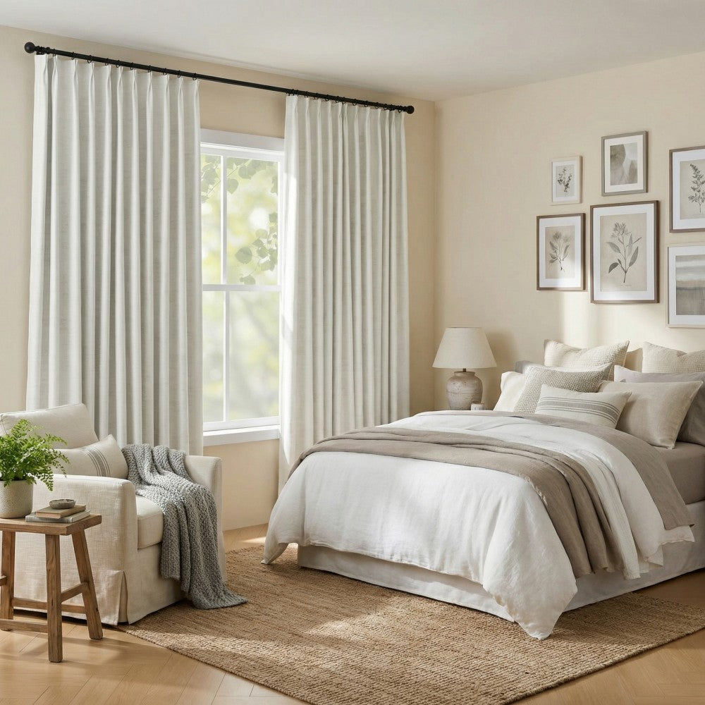 Ayo Wood Grain Textured 100% Blackout Curtains