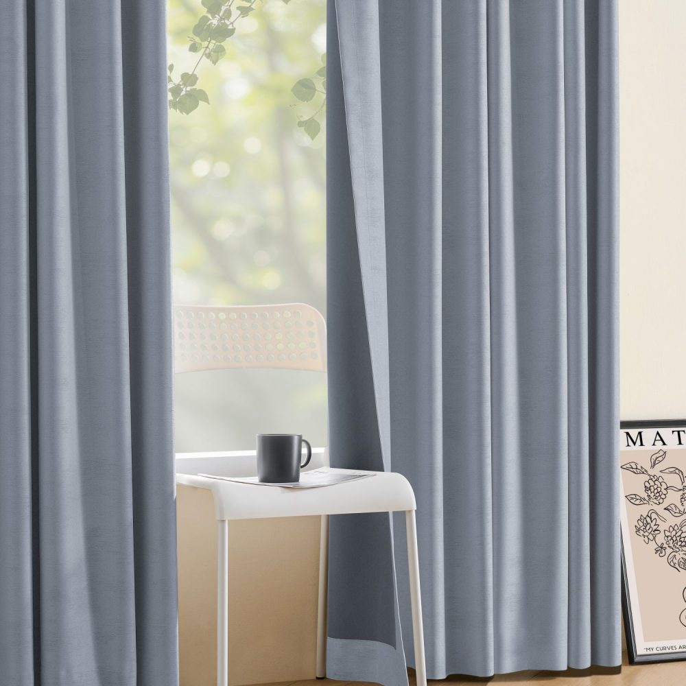 Ayo Wood Grain Textured 100% Blackout Curtains