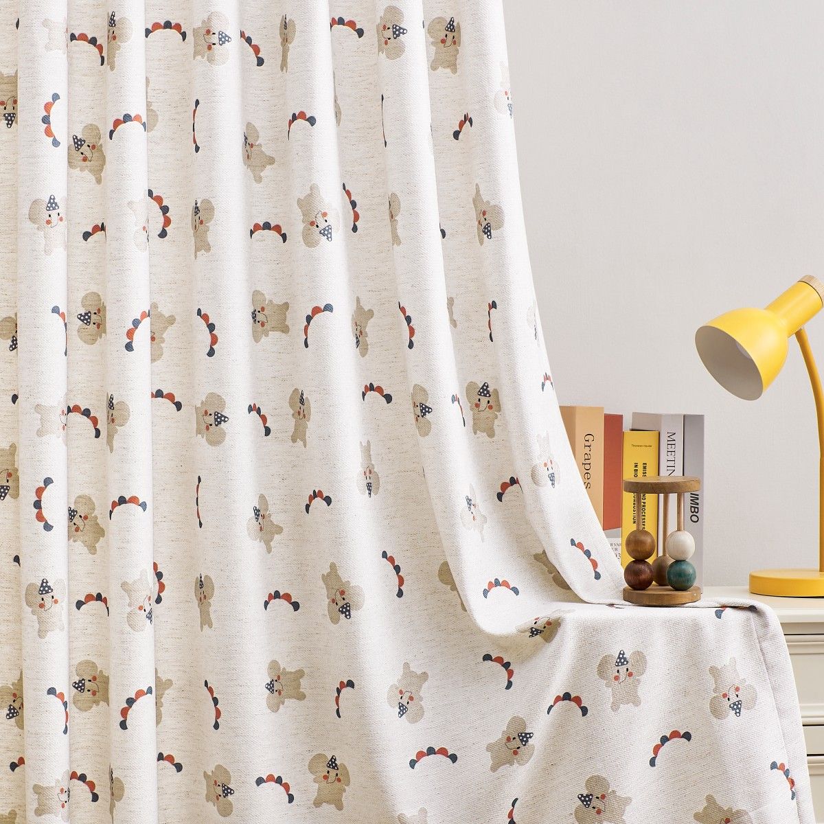 Beatrice Joyful Little Elephant Prints Soft Curtains