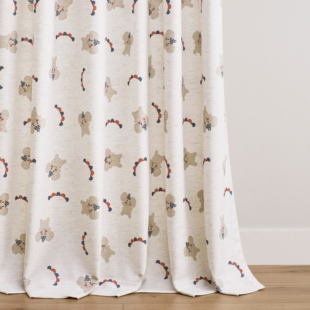 Beatrice Joyful Little Elephant Prints Soft Curtains
