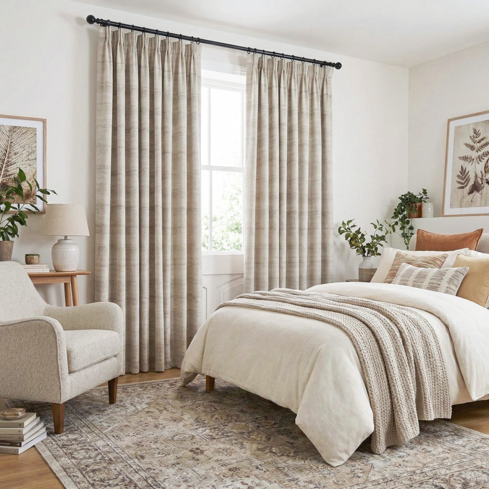 Betty Wood Grain Striped Curtains