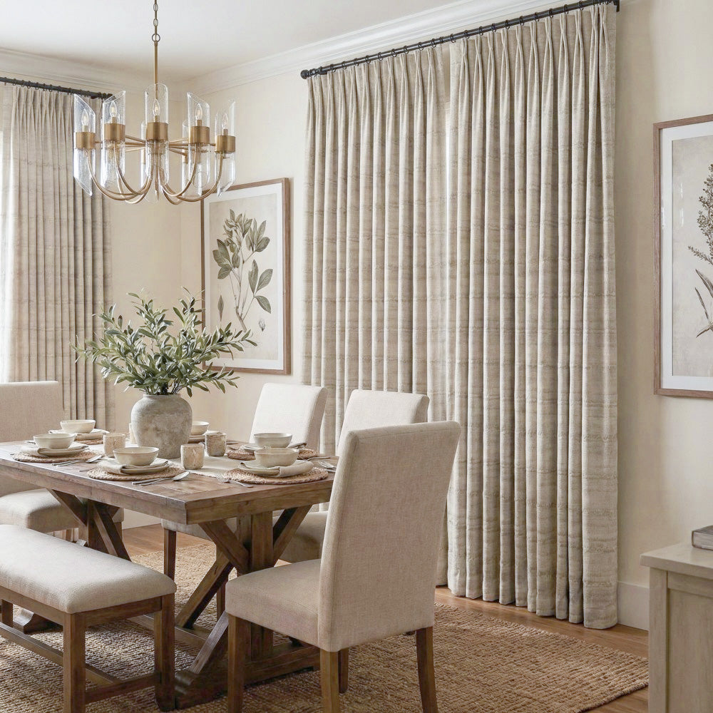 Betty Wood Grain Striped Curtains