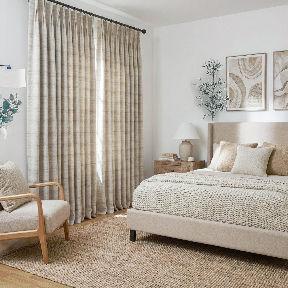 Betty Wood Grain Striped Curtains