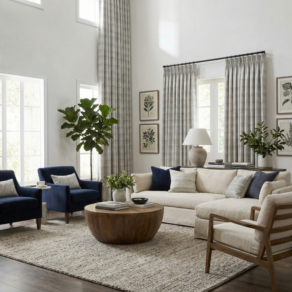 Betty Wood Grain Striped Curtains
