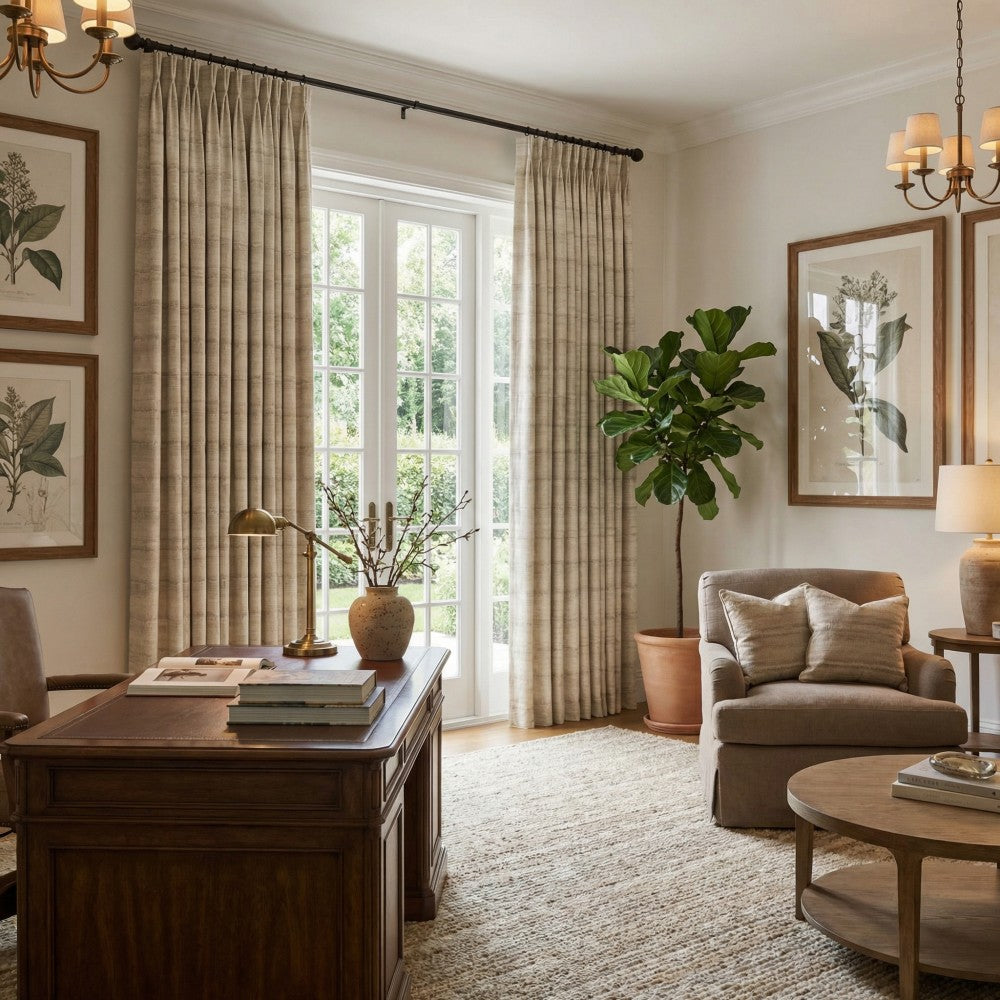 Betty Wood Grain Striped Curtains