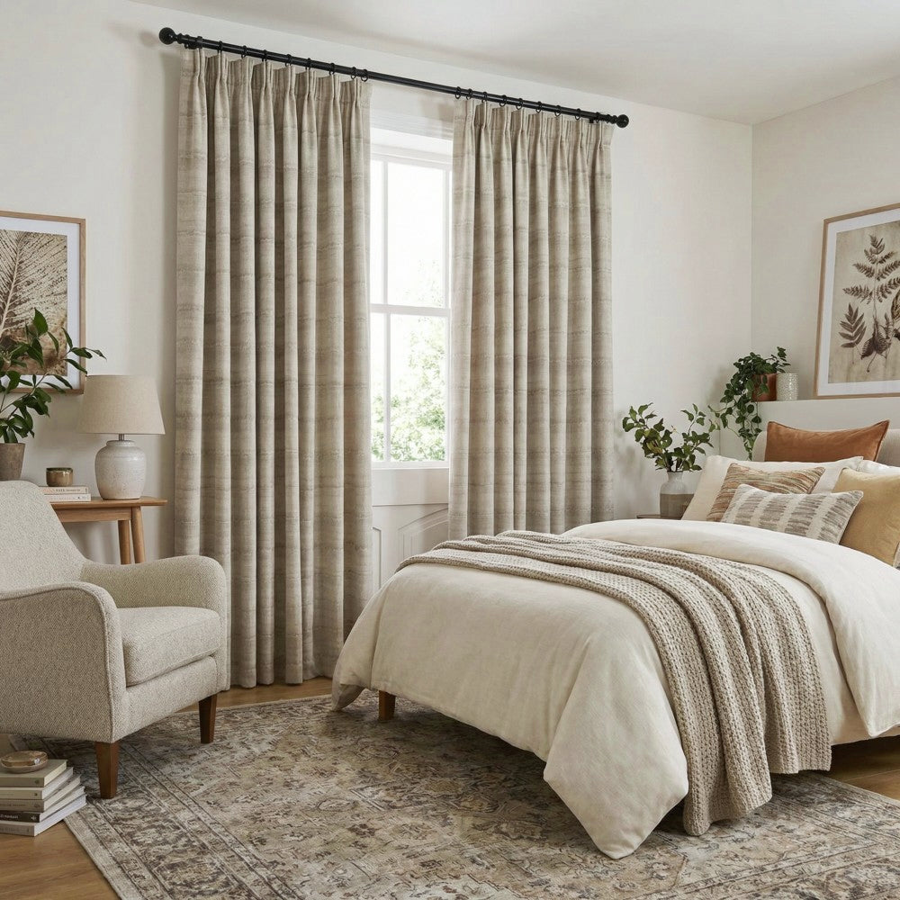 Betty Wood Grain Striped Curtains