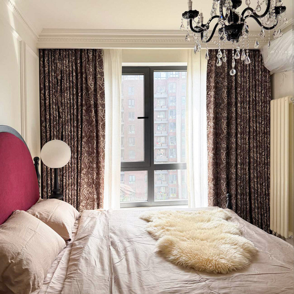 Beverly Classic Room Darkening Paisley Curtains