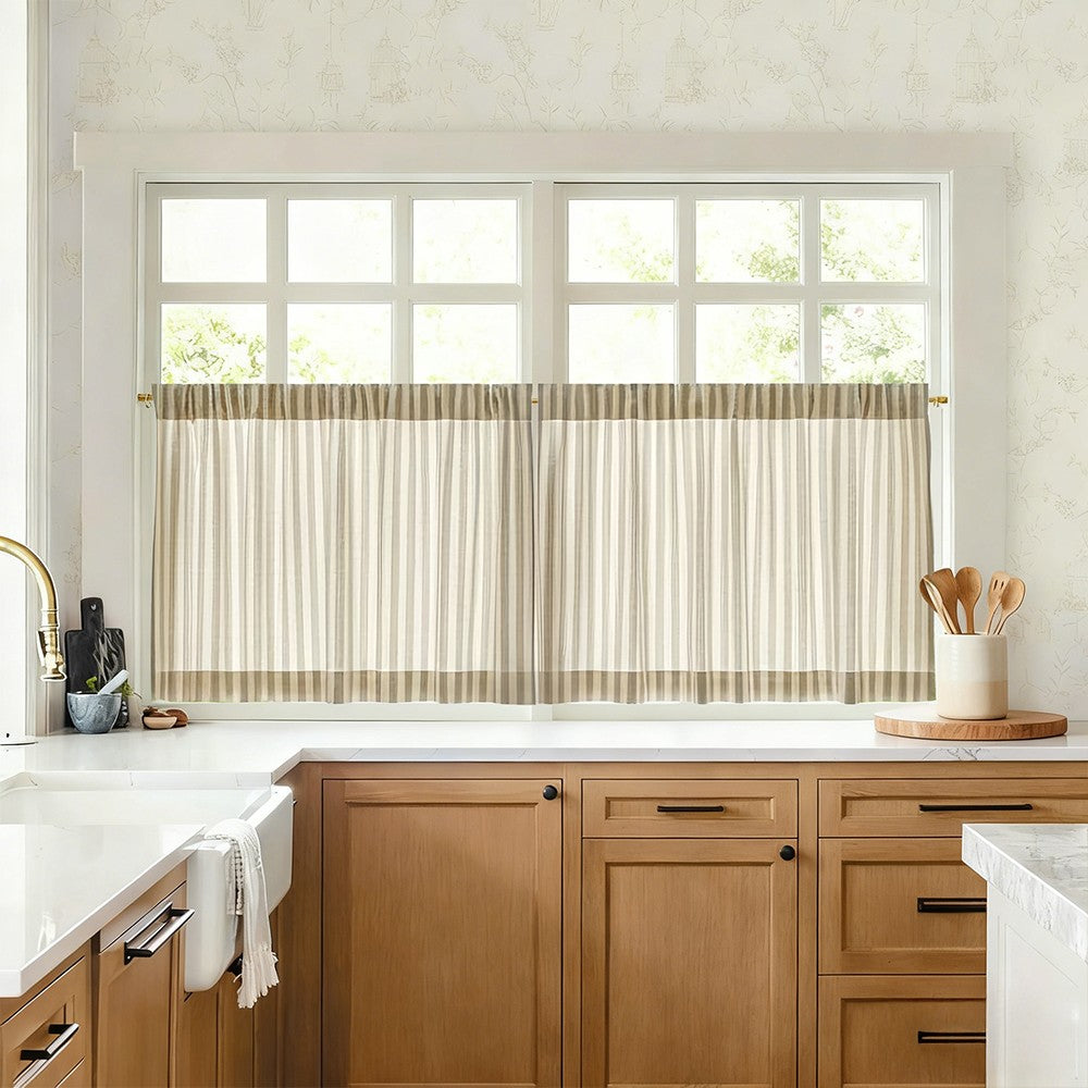 Blake Scandinavian Stripes Cafe Curtains