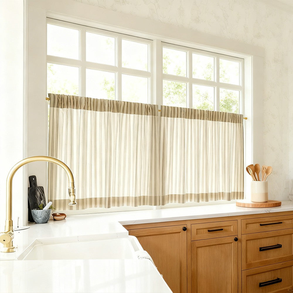 Blake Scandinavian Stripes Cafe Curtains