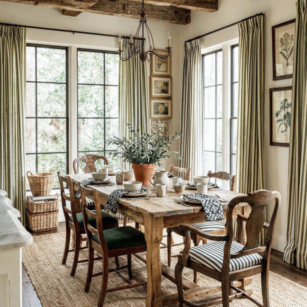 Blake Scandinavian Vertical Stripe Linen Curtains