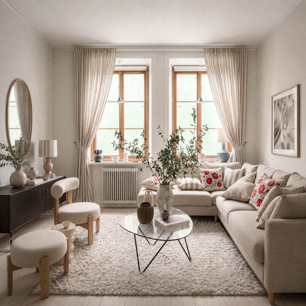 Rideaux Lin Blake Rayures Verticales Scandinaves
