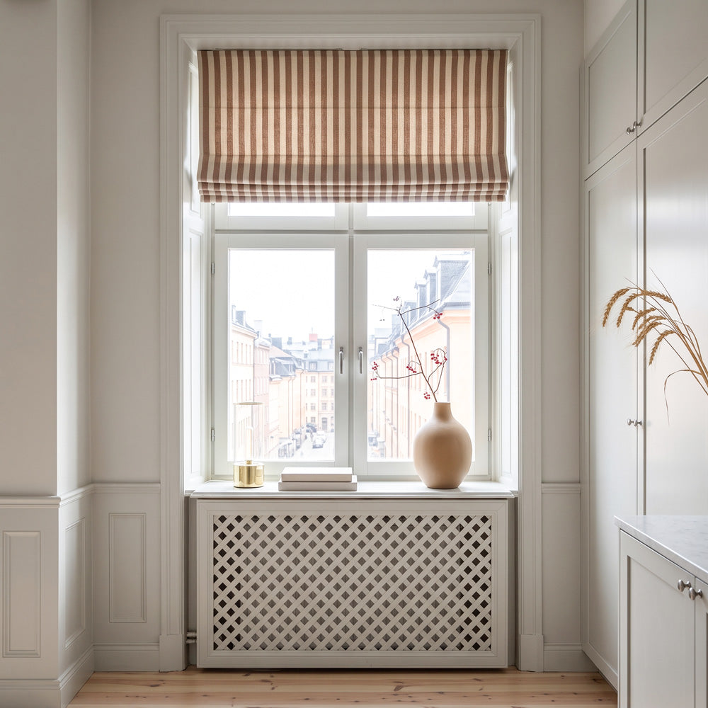 Blake Striped Linen Roman Shade