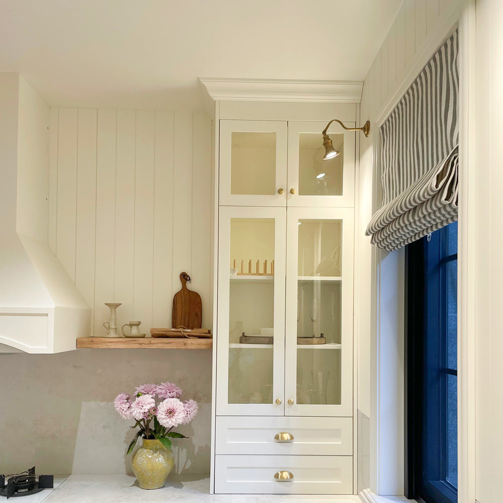 Blake Striped Linen Roman Shade