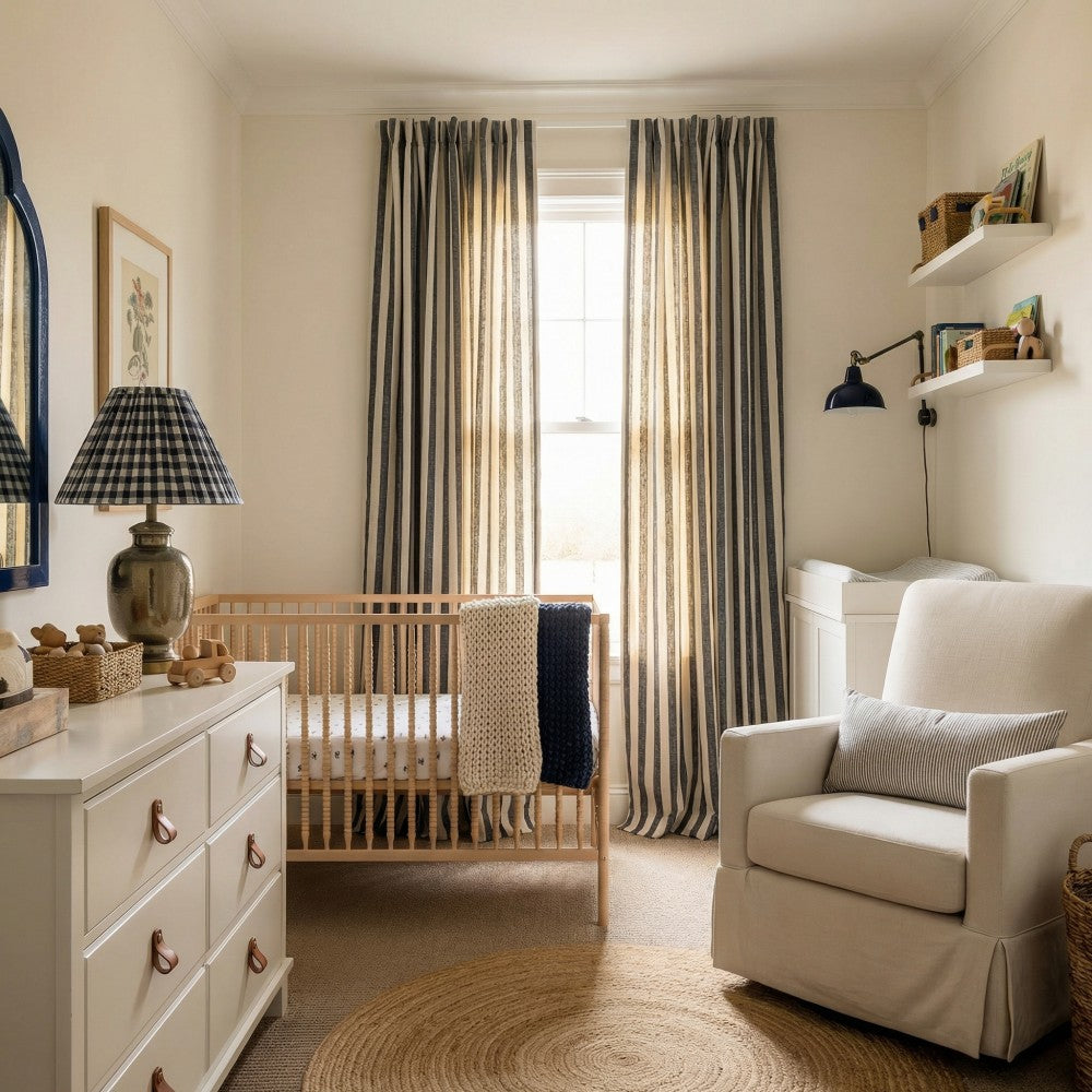 Blake Scandinavian Vertical Stripe Linen Curtains