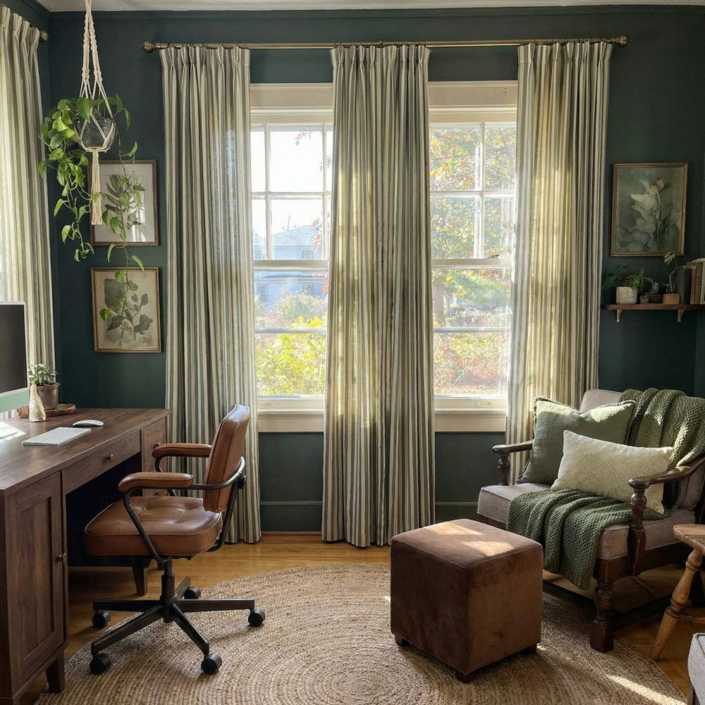 Blake Scandinavian Vertical Stripe Linen Curtains