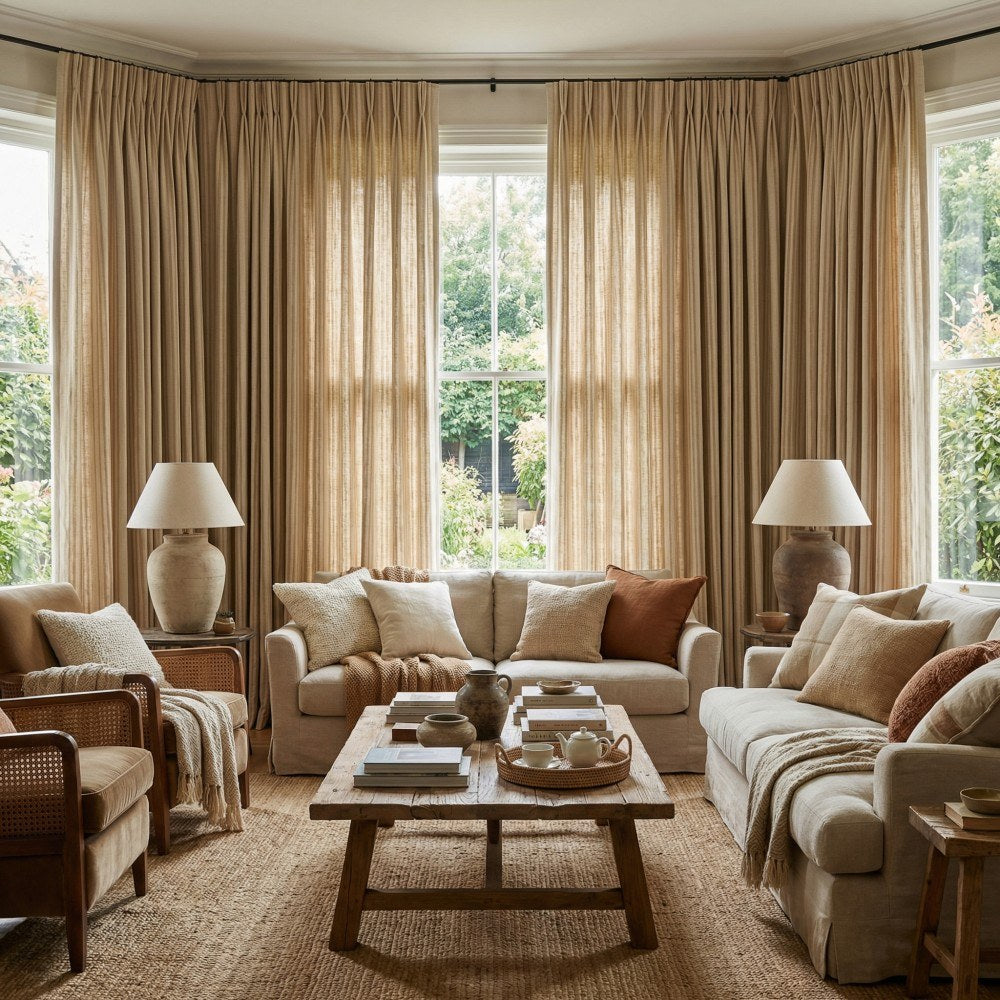 Blake Scandinavian Vertical Stripe Linen Curtains