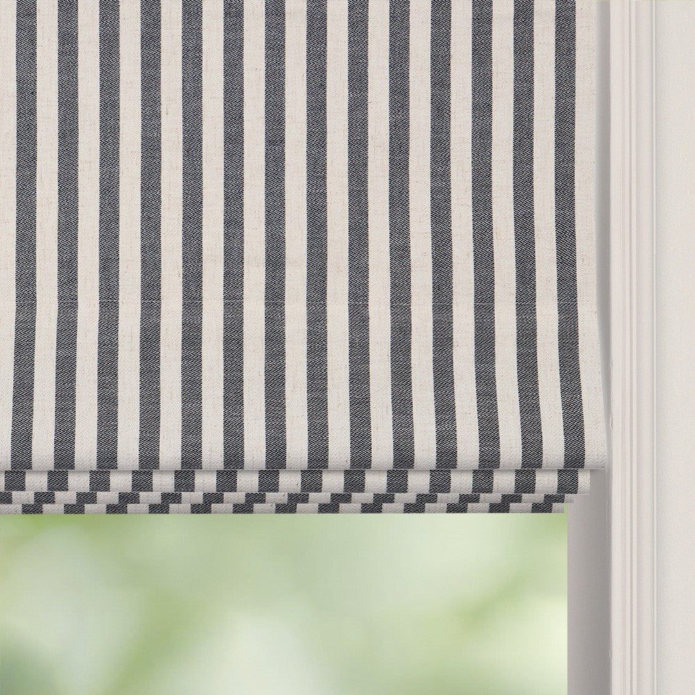 Blake Striped Linen Roman Shade