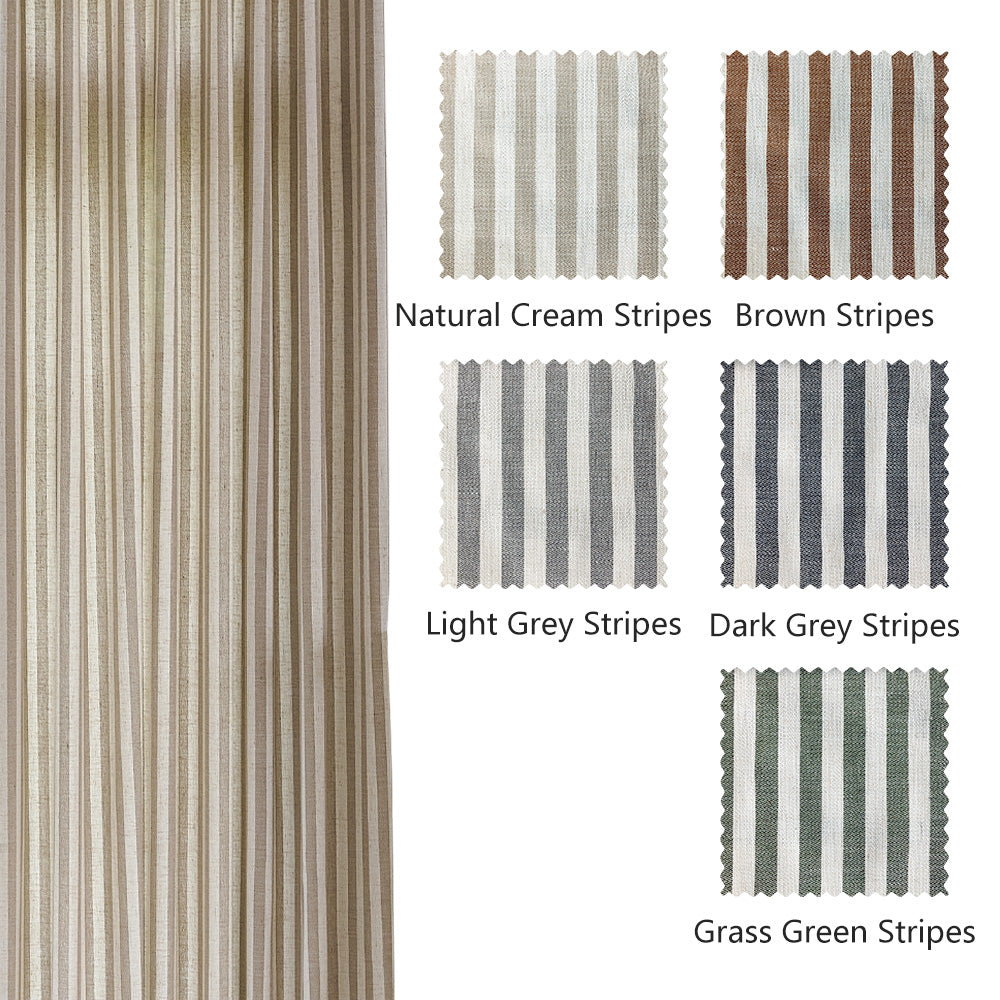 Blake Striped Linen Roman Shade