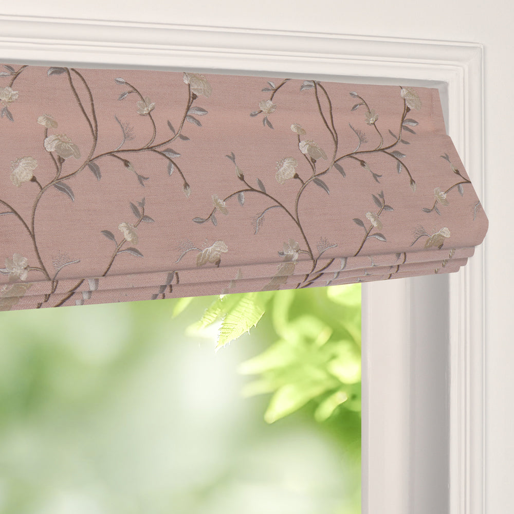 Bloom Embroidered Sprig Roman Shades