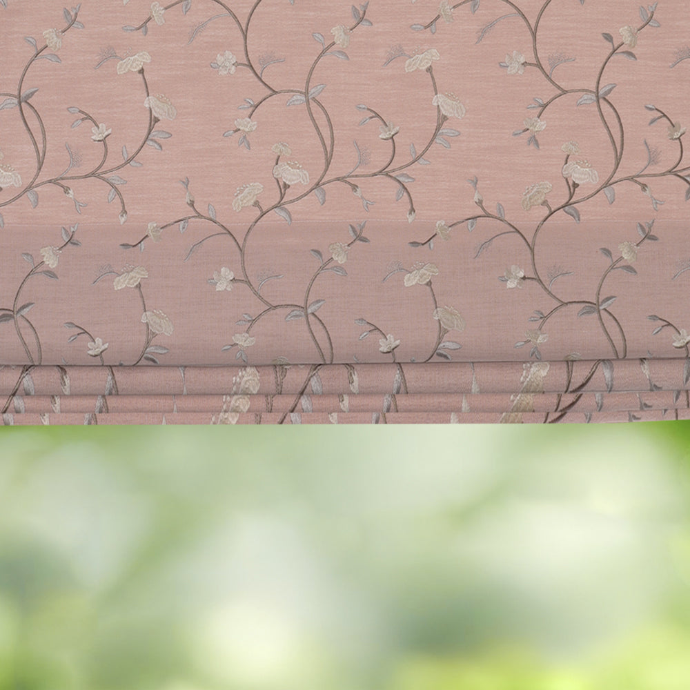 Bloom Embroidered Sprig Roman Shades