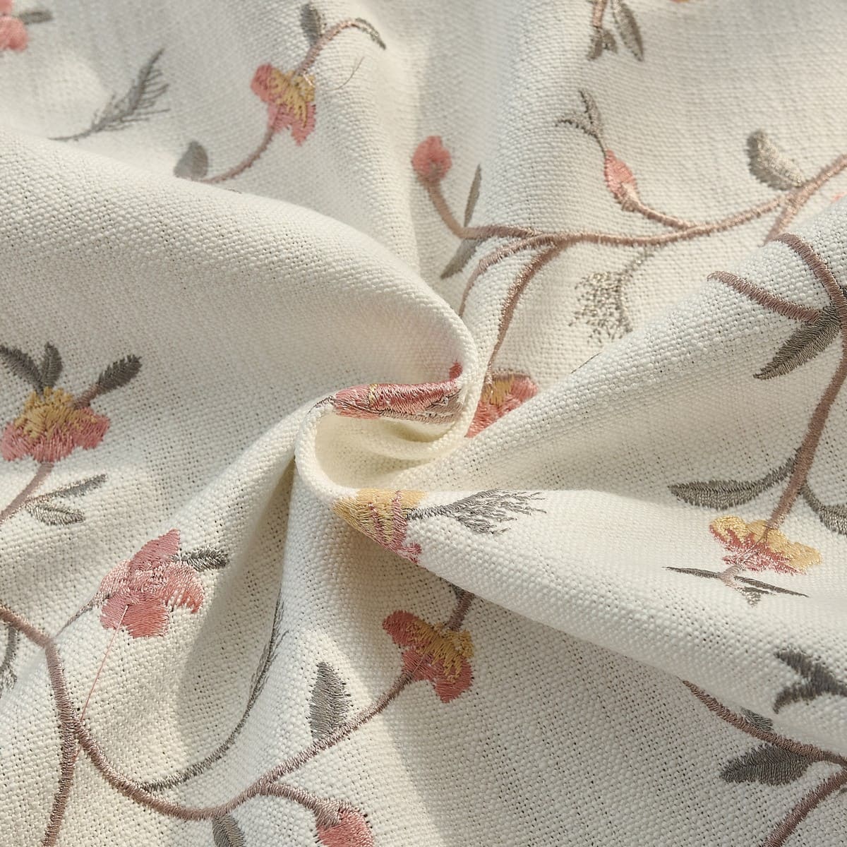 Bloom Embroidered Sprig Roman Shades