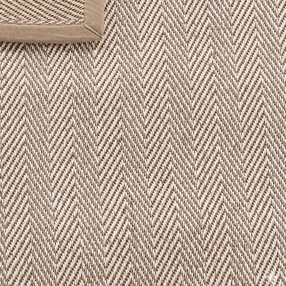 Callen Natural Wool Jute Herringbone Custom Rug